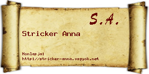 Stricker Anna névjegykártya